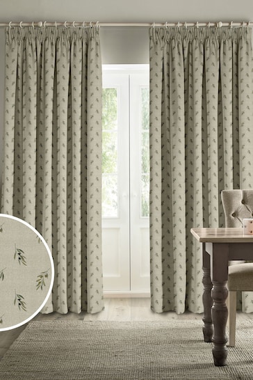 Sophie Allport Natural Linen Olive Made to Measure Curtains