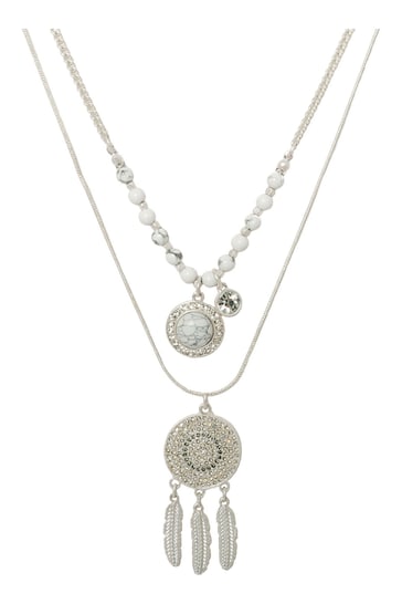 Bibi Bijoux Silver Tone Dreamcatcher Layered Necklace