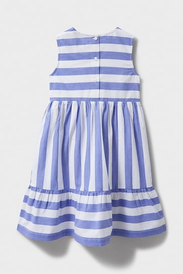 Crew Clothing Company Blue Stripe Cotton Classic Sundress