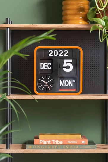 Karlsson Orange Mini Flip Wall Clock