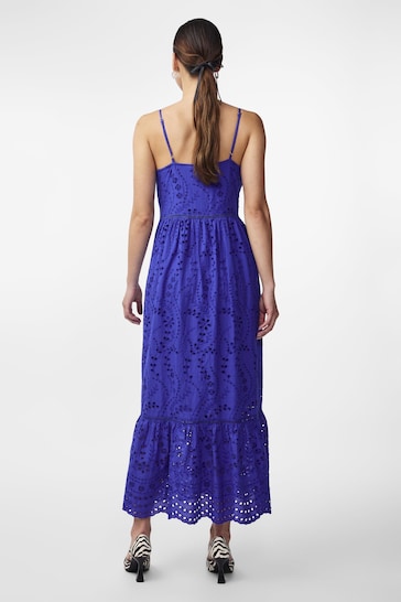 Y.A.S Blue Broderie Maxi Sun Dress