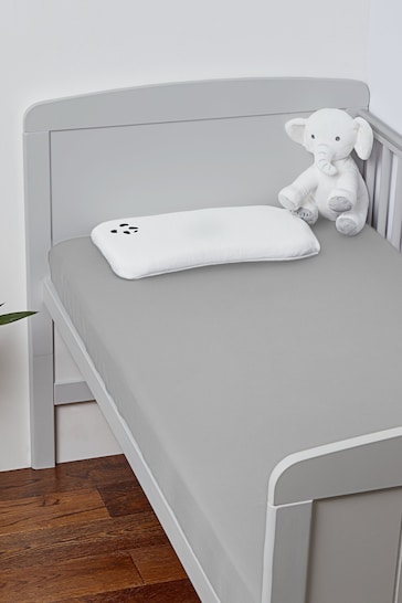 Panda London Quiet Grey Panda Kids Bamboo Set of Two Fitted Cotbed Fitted Sheets