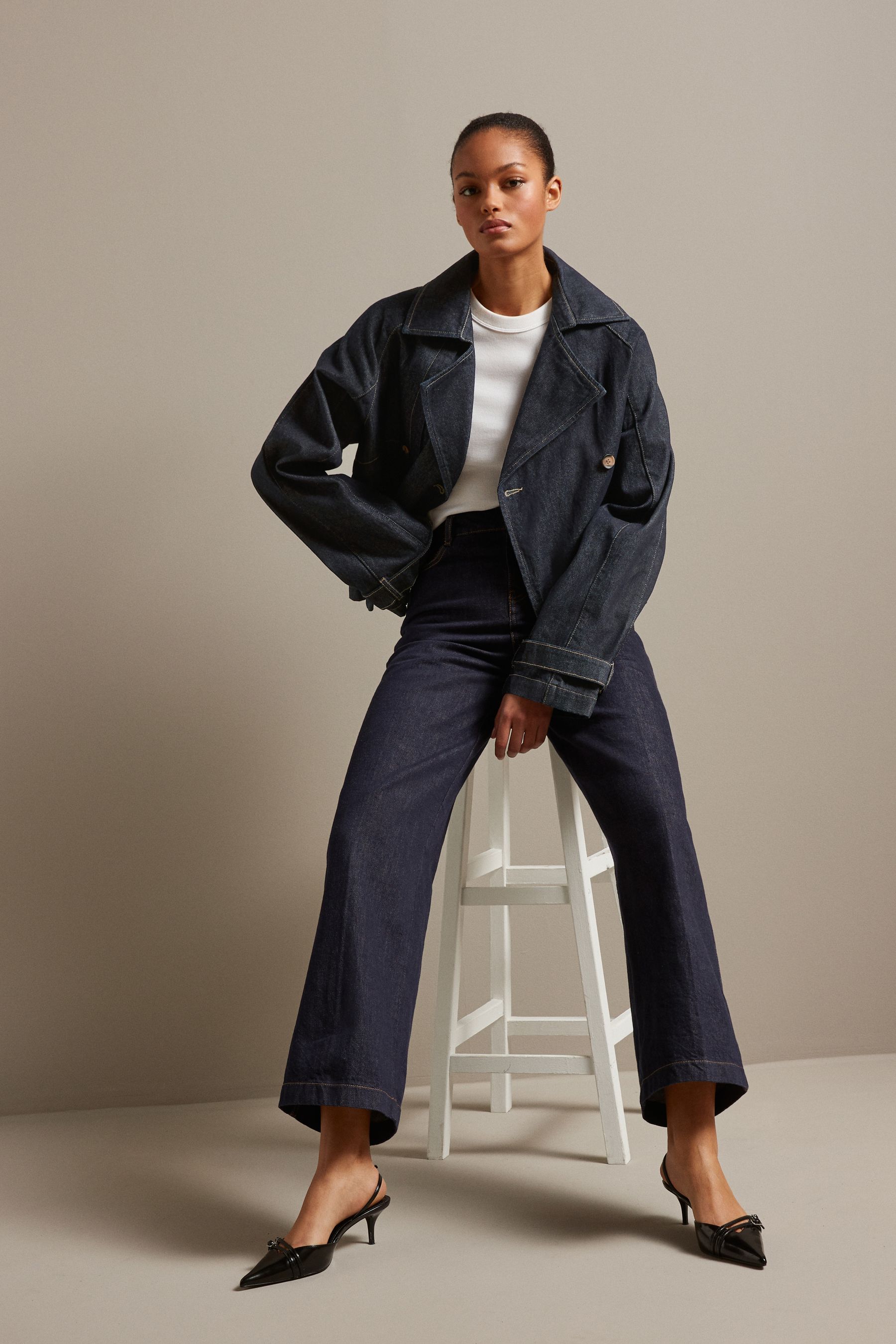 Buy Rinse Blue Cropped Denim Trench Coat from the Next UK online shop