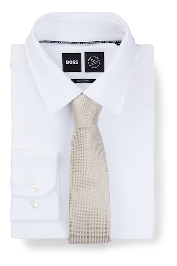 BOSS Natural Silk-Blend Tie And Pocket Square Set