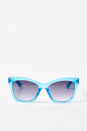 Oliver Bonas Crystal Blue Square Sunglasses
