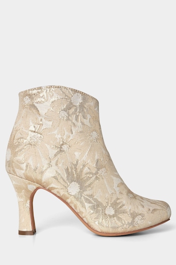 Joe Browns Gold Floral Jacquard Heeled Ankle Boots