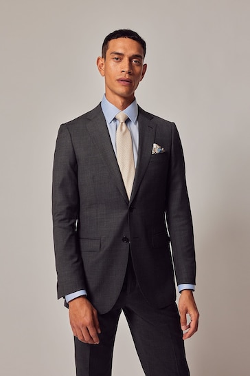 Hawes & Curtis Slim Grey Twill Suit Jacket