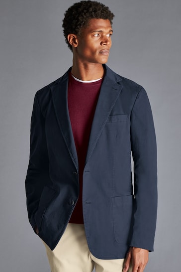 Charles Tyrwhitt Blue Slim Fit Updated Cotton Stretch Jacket