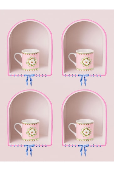 Cath Kidston Set of 4 Pink Strawberry Mollie Mugs