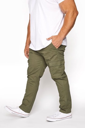 BadRhino Big & Tall Green Stretch Cargo Trousers