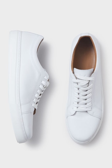 Crew Clothing White  Leather  Trainer