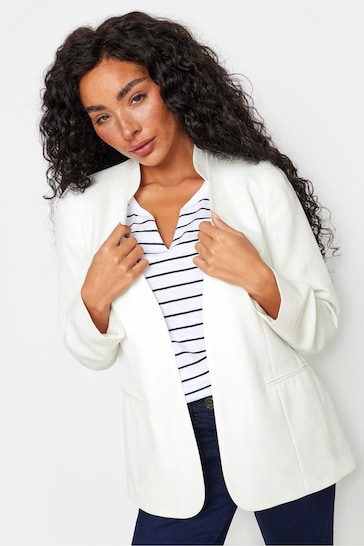 M&Co White Petite Collarless Fitted Blazer