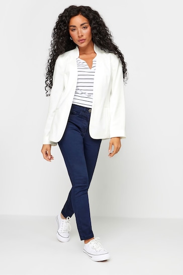 M&Co White Petite Collarless Fitted Blazer