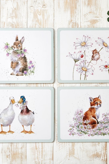 Wrendale White Designs Wildflowers Placemats 30.5x23cm Set of 4