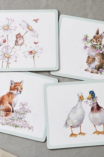 Wrendale White Designs Wildflowers Placemats 30.5x23cm Set of 4