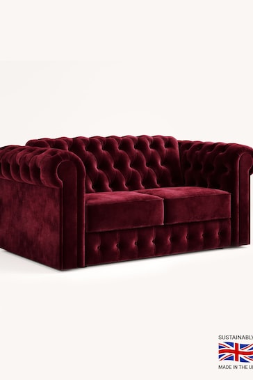 Jay-Be Luxe Velvet Shiraz Red Chesterfield 2 Seater Sofa Bed
