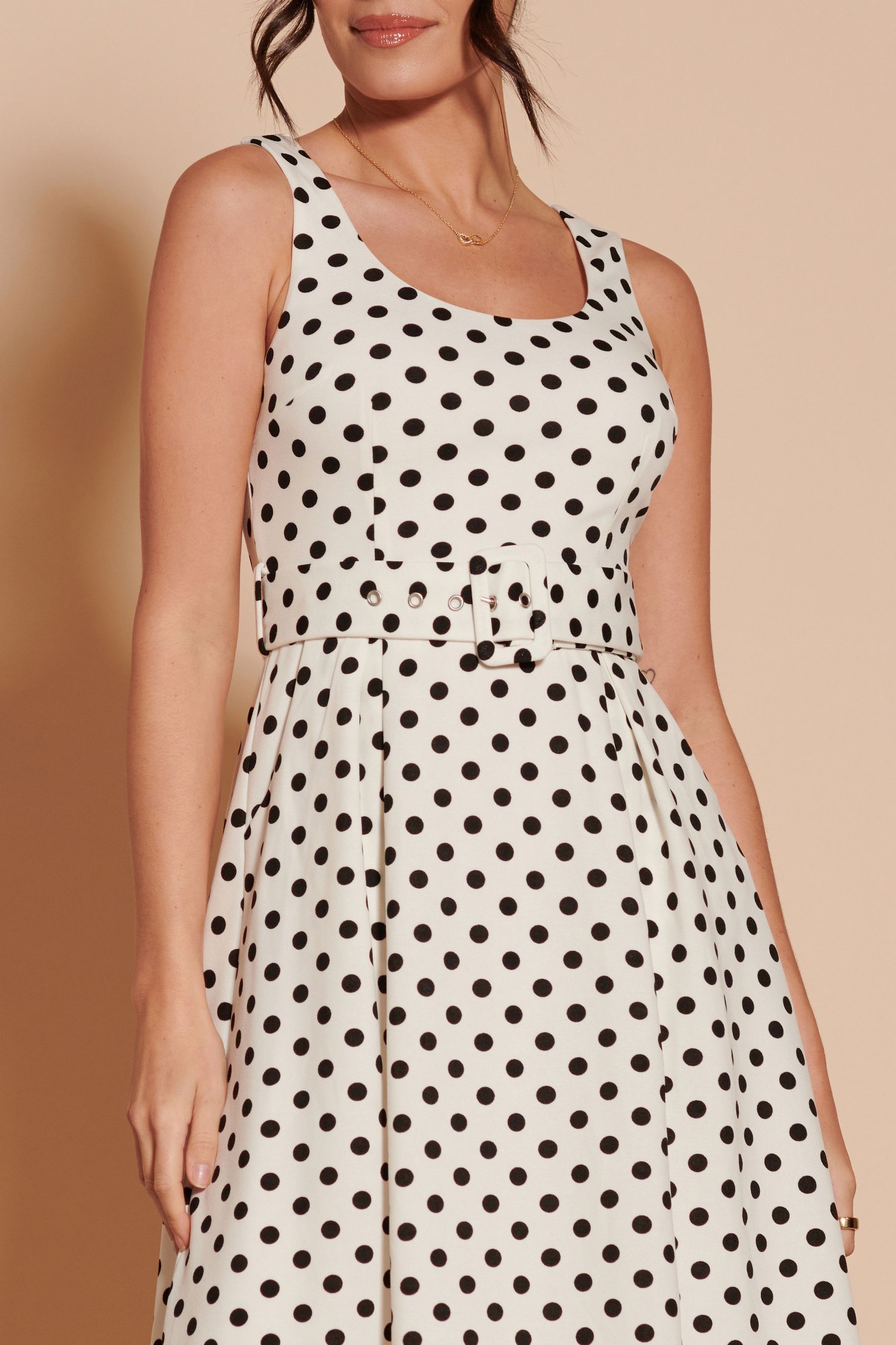 Buy Jolie Moi Cream 1950 s Inspired Belted Swing Dress from the Next UK online shop