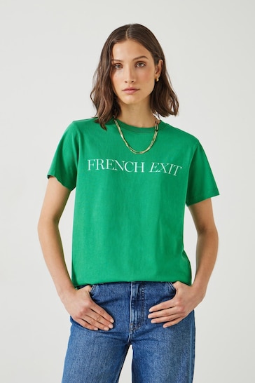 Hush Green French Exit Cotton T-Shirt
