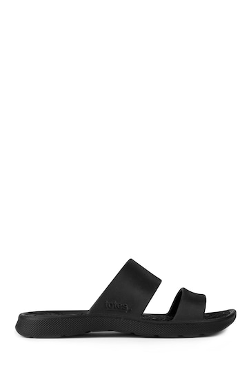 Totes Black Ladies Bounce Double Strap Sliders