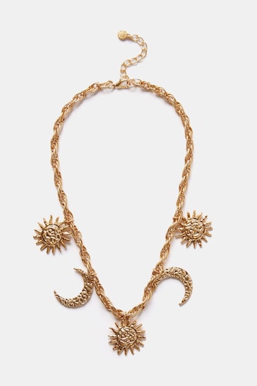 Mint Velvet Gold Tone Charm Necklace