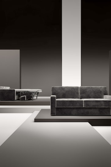 Jay-Be Luxe Velvet Steel Grey Linea 3 Seater Sofa Bed