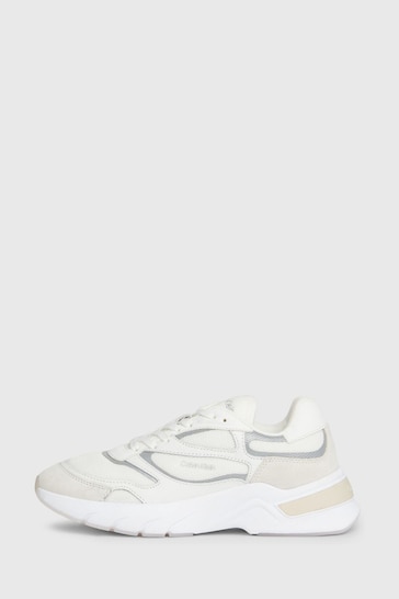 Calvin Klein Runner Lace-Up Mesh White Sneakers