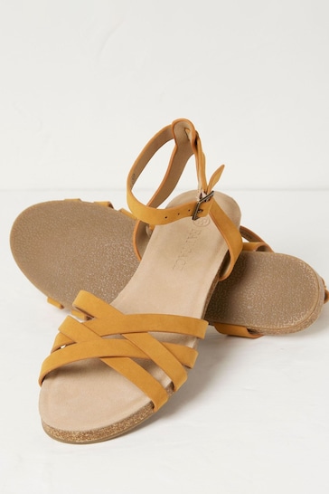 FatFace Yellow Beth Sandals