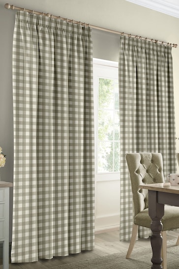 Sophie Allport Natural Stone Gingham Made to Measure Curtains