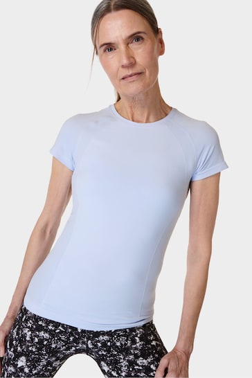 Sweaty Betty Salt Blue Athlete Seamless Workout T-Shirt