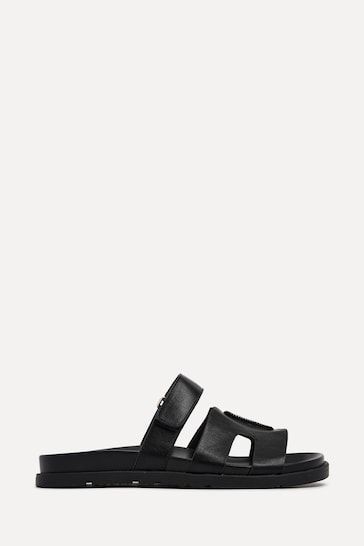 Linzi Black Emmy Gladiator Velcro Strap Flat Slider