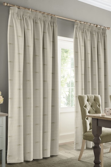 Sophie Allport Neutral Gold Vector Dragonfly Made to Measure Curtains