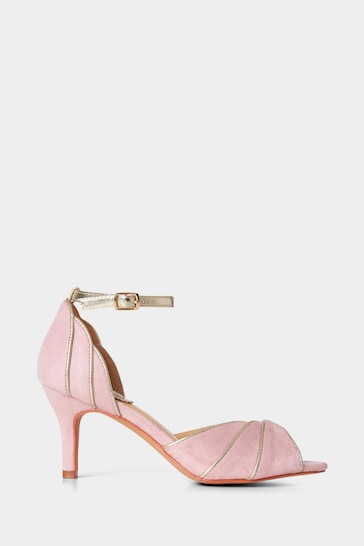 Joe Browns Pink Metallic Art Deco Peep Toes Sandals
