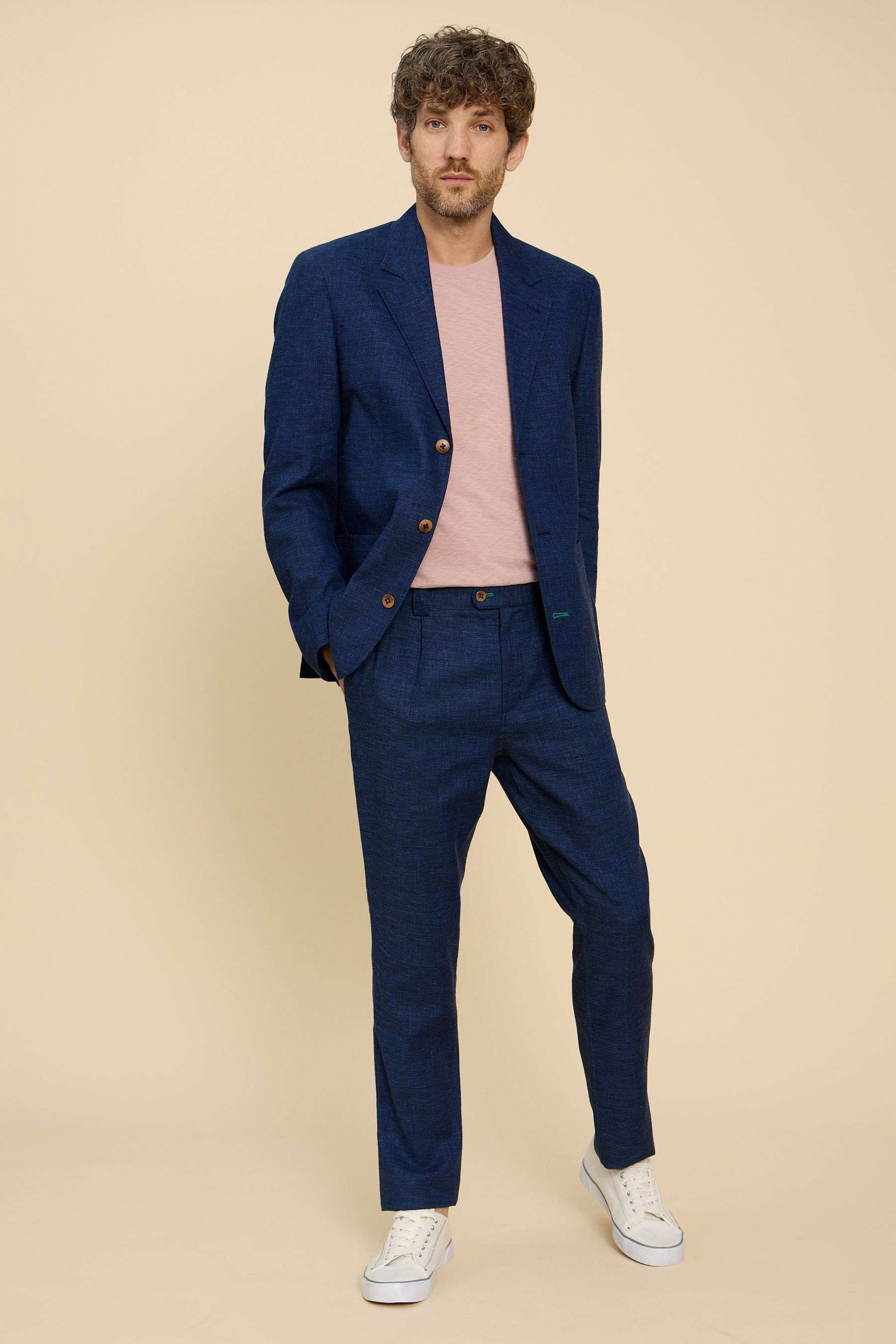 Buy White Stuff Blue Linen Blend Blazer from the Next UK online shop