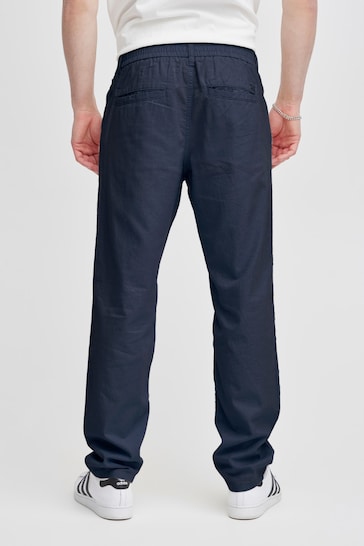 Blend Blue Linen Chino Trousers
