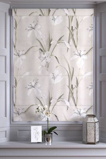 Natural Lily Floral Made to Measure Roman Blind
