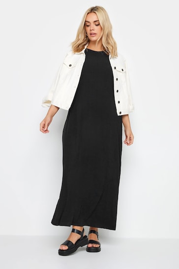 Yours Curve Black Ribbed Swing Maxi Dress