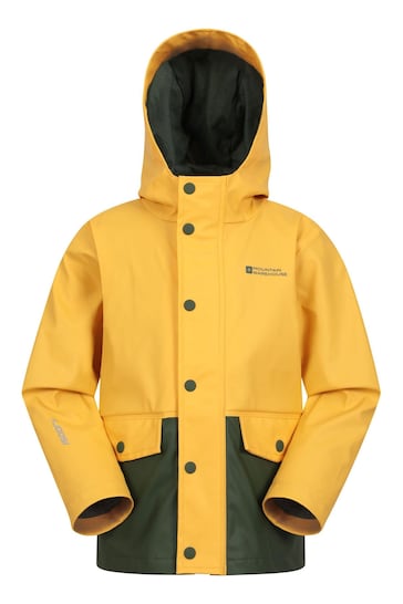 Mountain Warehouse Yellow Kids Drizzle Waterproof PU Jacket