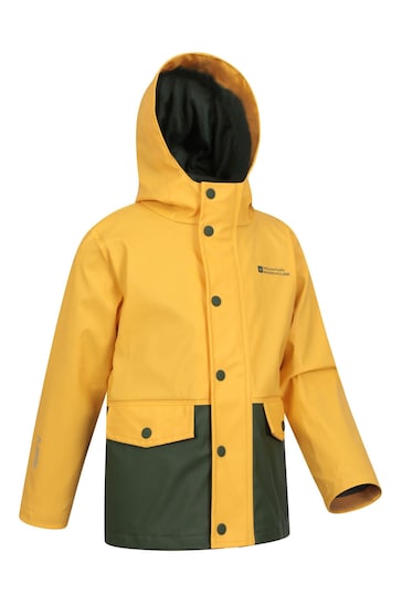 Mountain Warehouse Yellow Kids Drizzle Waterproof PU Jacket