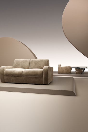 Jay-Be Luxe Velvet Cedar Mink Brown Deco 2 Seater Sofa Bed