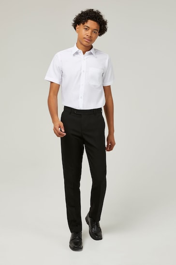 Trutex White Regular Fit Short Sleeve 2 Pack School Shirts