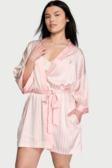 Victoria's Secret Pink Iconic Stripe Satin Robe
