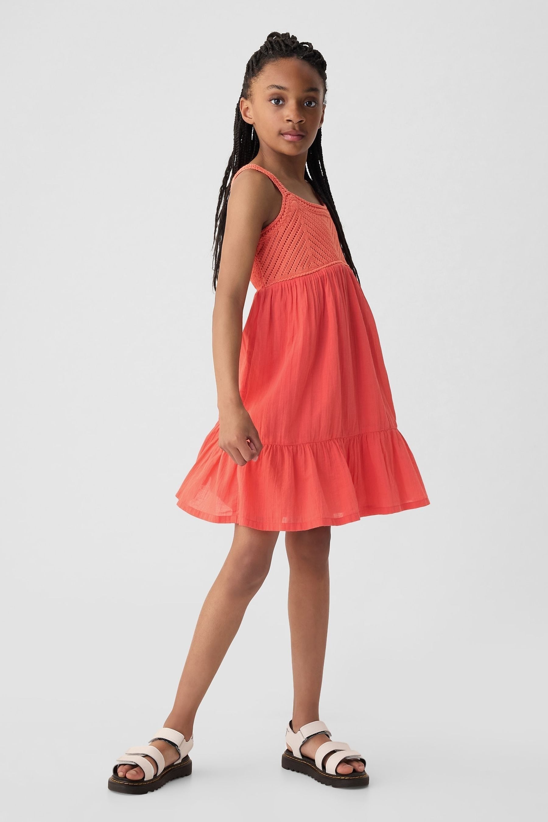Buy Gap Red Crinkle Gauze Dress 4 13yrs from the Next UK online shop