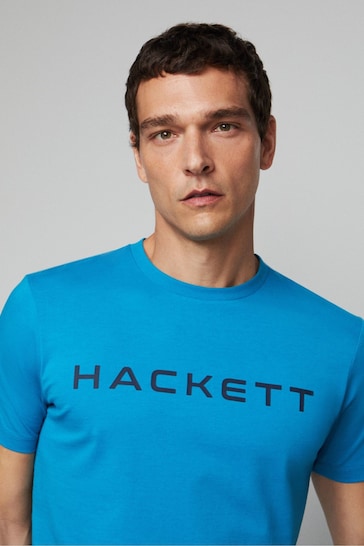 Hackett London Men Blue Short Sleeve T-Shirt