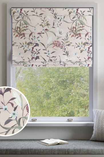 Pink Lily Floral Made to Measure Roman Blind