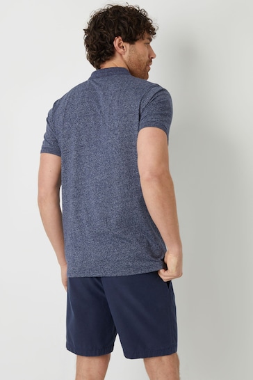 Threadbare Blue Cotton Jersey Grindle Polo Shirt