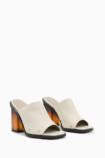 AllSaints White Kelly Mules