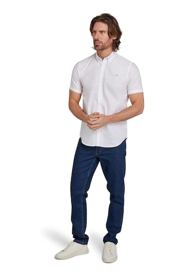Raging Bull Short Sleeve Lightweight Oxford White Shirt