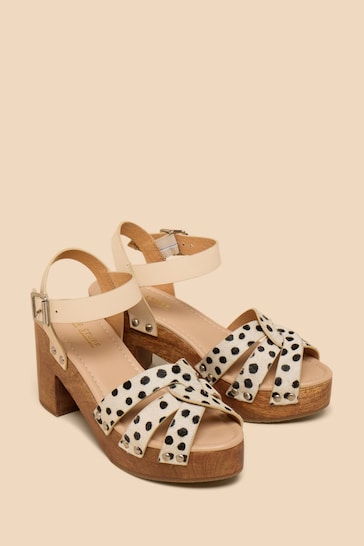 White Stuff White Cosmo Leather Heeled Clogs