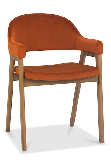 Bentley Designs Rustic Oak Rust Camden Rustic Oak Upholstered Arm Chairs Set of 2