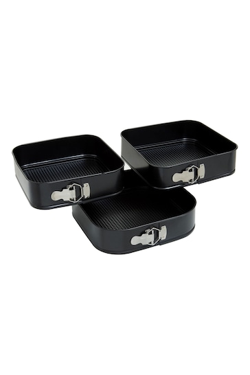 Maison by Premier Black From Scratch Set Of Three Non Stick Square Cake Tins